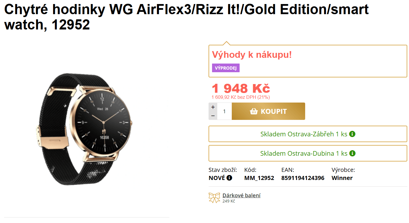 Chytré hodinky Winner WG AirFlex3